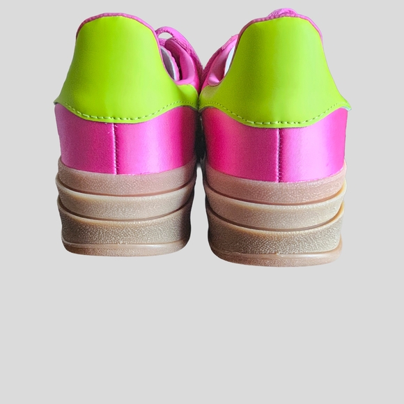 Adidas Women's Pink and Green Sneakers - Picture 6 of 13